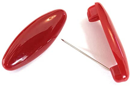 AMANAii® 15 Kopftuch Nadel, Hijab Pin, Sicherheitsnadel, Nadeln, Brosche, Bluse, Tuch, Schal, Befestigung, Clip, Stecknadel, Schachtel, Rubin Rot, Red
