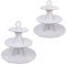 KINMRIS 2 Pack 3-Tier Lace Edge Dessert Stand, White Cardboard Cupcake Stand, Perfect for Parties & Bakery