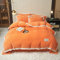 Fleece BettwäSche 135x200,4-Teiliges Flanell-Bettbezug, Obst, Warme Koralle, Fleece-Decke, Wintermilch, Bettbezug, Werfen, Mechanisches Waschen, BettwäSche-Set, Heimtextilien,A,200*230cm(Duvet Cover
