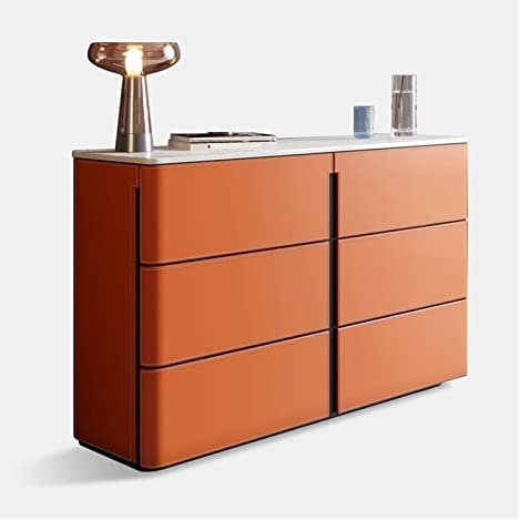Buffetschrank Anrichte Sideboard -Eingangsschrank Wohnzimmer Schubladenschrank Wand Hochschrank Schlafzimmer Leichte Luxusschiefer -Schließfach (1,2 m) Orange Schiefer Seitenschrank Küchenschrank