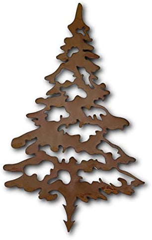 ARTTEC Tannenbaum/Weihnachtsbaum Mini (Stecker) (30 cm Rost) - hochwertige Gartendeko aus Metall - Rostdeko für Garten, Balkon & Terasse - Metall Gartenstecker - Made in Germany