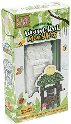 Kids Money Box Paint Your Own Wishing Well Money Saver Box Piggy Bank Childrens Arts & Crafts Kit