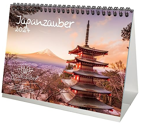 Japanzauber DIN A5 Tischkalender für 2024 Japan Tokio Asien Urlaub Reise Strand Meer - Seelenzauber
