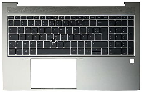 Clavier d'ordinateur Portable Compatible avec HP EliteBook 850 G7 G8 855 G7 G8 Disposition française Housse de Couvercle supérieure avec Coussin de Paume Pas de rétro - éclairage