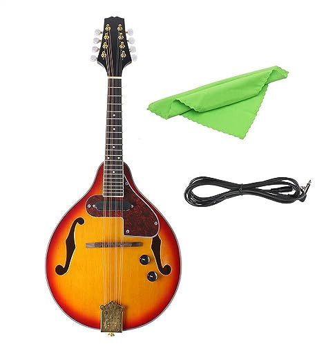 Mandoline Électro-acoustique À 8 Cordes En Épicéa Avec Cordes Et Câbles