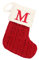 Weihnachtsstrümpfe mit Initialen, groß, gestickter Buchstabe, gestrickt, rot, weiß, Weihnachtsstrumpf für Familienurlaubsdekorationen und Weihnachtsbaumkamin Weihnachten (M, One Size)