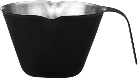 Normcore Espresso-Messbecher Mit Griff und Doppelauslauf - Barista-Werkzeugzubehör, 1 mm Dick, Edelstahl 304, Mattschwarz