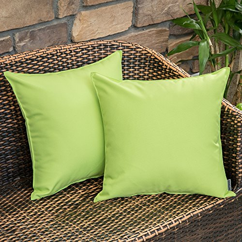 MIULEE 2er Set Outdoor Kissenbezug wasserdichte Kissenbezüge Sofakissen Dekorativ Couchkissen Wetterfeste Kissenhülle Zierkissen Bezug Weich für Sofa Couch Outdoor Garten Balkon 40x40 cm Grün