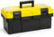 Cididu 16-Inch Plastic Tool Box with Handle, Toolbox with Removable Tray, Heavy Duty Organizer Tool Box, Portable Toolbox Organizer for Household Workshops and Garages, Black Yellow