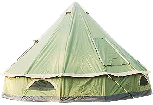 5–8 Personen, 4 m, Pyramidenzelt, rundes Glockenzelt, Segeltuch, Jurtenzelt, 210D Oxford, Indien-Zelt, Familienzelt, tragbares Sichtschutzzelt für Camping, Outdoor, Jagd Interesting