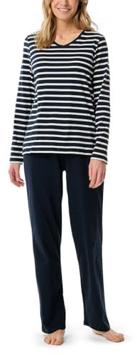 Schiesser Damen Casual Essentials Pyjamaset, Nachtblau_181756, 38 EU