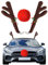 SPRINGOS Fahrzeug-Weihnachtsdekoration Rentier Hörner und rote Nase