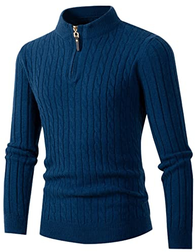 Herren Troyer Mit Reißverschluss Schwarze Dicke Sweatshirt Solid Troyer Rolli Rollkragenpullover Turtleneck Stehkragen Grobstrick Pullover Winterpullover Sweatshirt Hochwertiger Schwarz