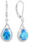 Starchenie Ohrringe 925 Sterling Silber Geburtsstein Aquamarinblau Zirkon Wassertropfen Anhänger Ohrhänger für Damen