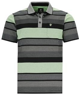 hajo Poloshirt in Streifen-Jacquard-Mix