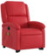 vidaXL Massagesessel, Verstellbar Sessel mit Aufstehhilfe, Fernsehsessel Relaxsessel mit Liegefunktion, Liegesessel Aufstehsessel Polstersessel, Rot Kunstleder