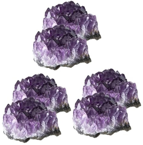 Beaupretty 6stücke Unregelmäßige Amethyst Cluster Deko Natürliche Heilsteine Für Tischdekoration Zufällige Formen Beruhigende Für Zuhause Und Büro