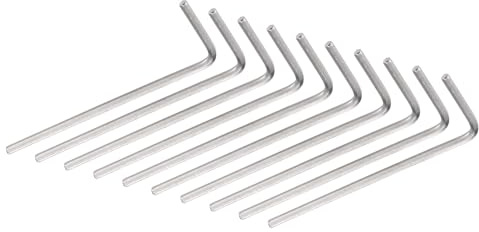 Unifizz 1.5mm Hex Key Wrench Dual Flat Head Cr-V Steel Allen Key L Shaped Repairing Tool 10 Pcs