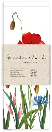 Grätz Verlag GmbH Geschirrtuch 100% Baumwolle, Geschenkidee, Küchen Accessoire, Motiv, Geschenk, Küche, Kochen, Grillen (Mohnwiese)