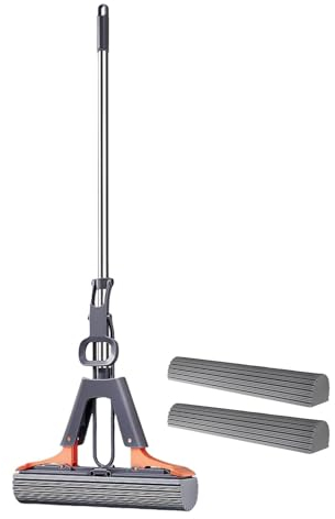 Trapeador de Esponja para Limpieza de Pisos, Trapeador de Esponja de PVA - Trapeador exprimible para Pisos con Esponja de PVA para Limpieza | Fregona Absorbente para Quitar el Polvo y la Suciedad del