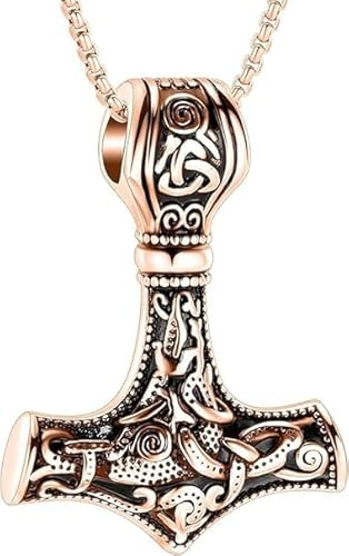Mjolnir Thors Hammer Einäscherungsschmuck für Asche Anhänger - Thors Hammer Urne Halskette mit Mini Keepsake Urne Memorial Asche Schmuck für Männer/Frauen