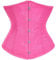 SZIVYSHI Bustino da donna in raso con lacci in vita, corsetto modellante, Rosa acceso, M