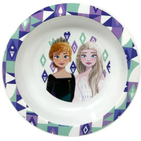 Piatto fondo Frozen Disney in plastica riutilizzabile BPA free stoviglie per bambini adatte al microonde
