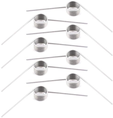 Molle a V per destrorsi in acciaio inox, 8 pezzi, diametro del filo da 0,5 mm, diametro esterno 6 mm, 6 bobine, angolo di 90 gradi