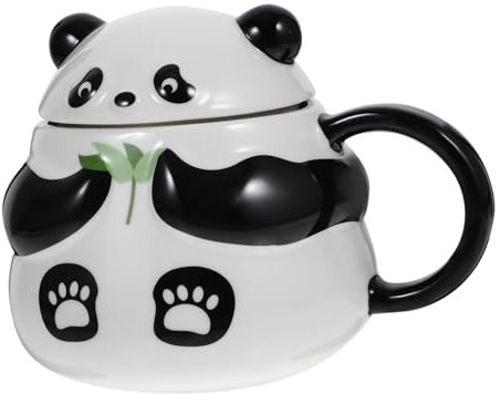Mikinona Tazza in Ceramica Con Design A Forma Di Panda 360 Ml Tazza Per Acqua Tazze Da Caffè Decorativa in Ceramica Per Casa E Ufficio
