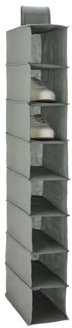 Amazon Basics Organizador de zapatos colgante de 8 niveles para almacenamiento en el armario, grigio antracite, 29,21 x 14 x 104,1 cm