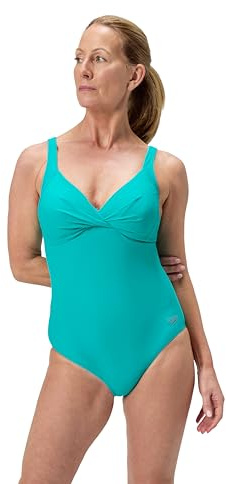 Speedo Shaping Cross Knot Maillot de Bain Une Pièce pour Femme, Turquoise Gem, 42