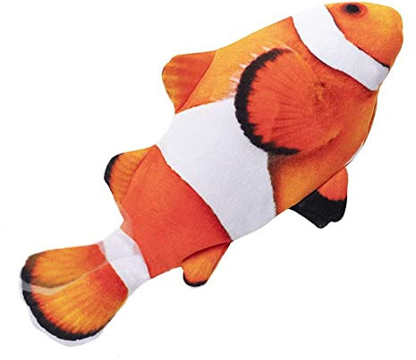Katzenspielzeug Fisch Selbstbeschäftigung Elektrisch mit Katzenminze - Interaktives Simulation Waschbares Katzen spielzeug, Aufladbares Fischspielzeug mit USB-Kabel für Katze zum Spielen Treten