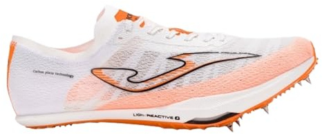 Joma Zapatillas Atletismo R-1100, 37 – 45, Tecnología Reactiva para Competición en Pista - Blanco Naranja