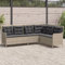 IKAYAA Poly Rattan Ecklounge 6 Personen Eckbank Gartengarnitur Gartenlounge Balkon Lounge Ecksofa Terrasse Sitzecke Eckgarnitur Garten Hellgrau