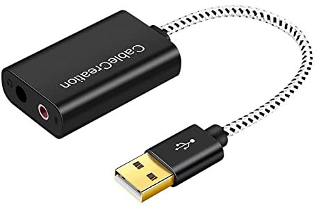 ULIJTH USB To 3.5mm Adapter External Stereo Sound Card For/PC/Laptop Mic-Supported USB To Headphone Adapter