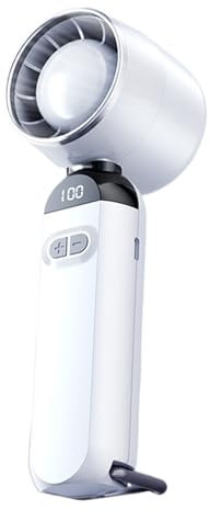 Ruwshuuk Ventilatore Portatile,Ventilatore Da Tavolo Senza Pale - Soffiatore Ricaricabile 100 Velocità Silenzioso per Clima Caldo Esterno Campeggio Camera Scrivania Palestra Dormitorio Trucco