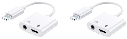 BLASHRD 2X Headphone Adapter for 2 in 1 to 3.5_x001e_Mm Headphone Connection Adapter for /12 Pro/11/11Pro/SE/8/7