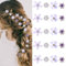 20 pinces à fleurs miniatures en strass, accessoires de coiffure pour femmes et filles, petites barrettes élégantes pour le quotidien, fêtes ou mariages (Violet)