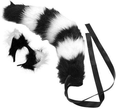 JPXXFM Halloween Fuchsohren und Tad Anzug Tier Schwanzkostüm Cosplay liefert Gras Accessoire