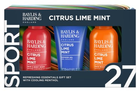 Baylis & Harding Citrus, Lime & Mint Refreshing Trio Gift Set 1 Pack | Crisp, Fresh, Vibrant Fragrance, Vegan Friendly