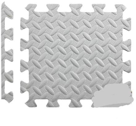Bodenschutzmatte Fitness 16Pcs Eva Foam Mat Gym Puzzle Übung Boden Schaum Spielen Ineinander greifen Boden for Home Workout(Gray-16pcs)