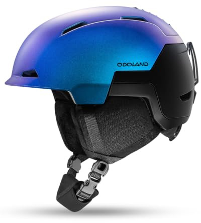 Odoland Ski Snowboard Helmet for Adults & Youth, Snow Helmet for Men & Women, Slide Adjust Ventilation, Safety Certified, Goggles Compatible Protection for Skiing, Navy Blue, L