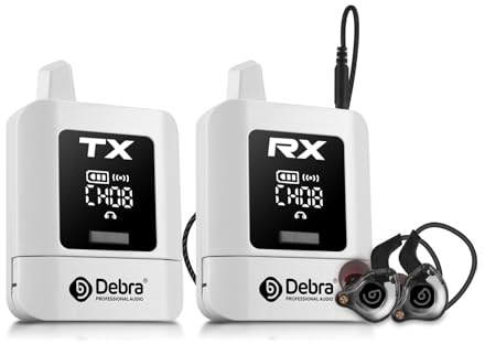 D Debra ST-Mini 2.4G Wireless In-Ear Monitor System, Stereo IEM 11Ch,White | 2.4G Wireless In-Ear Monitor,Stereo IEM,11 Channels,15ms Latency,50m Range,Rechargeable,Multi-Receiver,55g Light