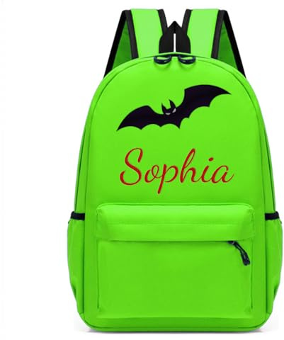 Generisch Personalisierter Kindergartenrucksack mit Namen bestickt, Kinderrucksack für Jungen Mädchen, Kleinkind Rucksack aus robustem Oxford Stoff für Kita Vorschule Grundschule (Grün)