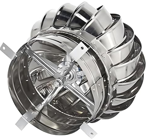 Comignolo Girevole in Acciaio Inossidabile, Cappello Eolico per Canne Fumarie e Camini, 75 110 160 200 300 400 500 mm Tappo Antipioggia per Tetto per Tubo di Scarico Fumi(500mm/19.7in)