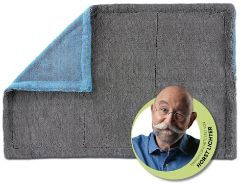 LICHTERBLITZ Trockentuch Auto & Motorrad - Auto Zubehör 60 x 90 cm, Mikrofaser Handtuch für Autos nimmt 3l Wasser auf | fusselfrei & lackschonend | 2-Seiten für streifenfreies Finish | 40 °C waschbar
