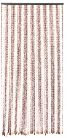 HongKKon Türvorhang, 200 * 90cm Fadenvorhang Perlenvorhang Bambusvorhang Insektenschut Bambus Holzperlenvorhang Deko, 52 Stränge, Fliegenvorhang Deko Vorhänge für Balkon, Terrasse (Braun)