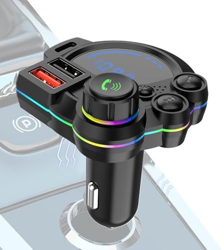 Auto Radio Transmitter Unterstützung Für Doppelte USB Anschlüsse | Funksender Kabellos Als Handy-Adapter Für SUV LKW Wohnmobil Limousine Pendelwege Reisen Und Langstreckenfahrten