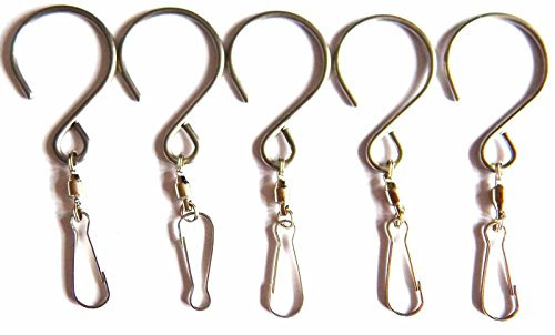 SK Style 5 Hanging Stainless Steel Swivel Hooks Clips For Garden Wind Spinner Sun Catcher