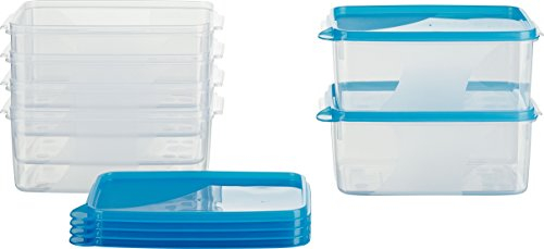 MiraHome Gefrierdosen 6x1,3L rechteckig blau – Vorratsdosen mit Deckel luftdicht – Transparente Frischhaltedosen mit Deckel – Aufbewahrungsbox Küche für Mealprep & Organisation – Austrian Quality